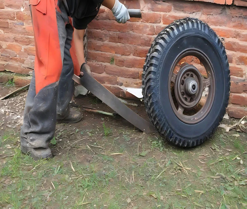 Replace The Wheel On My Wheelbarrow
Removing The Old Wheel