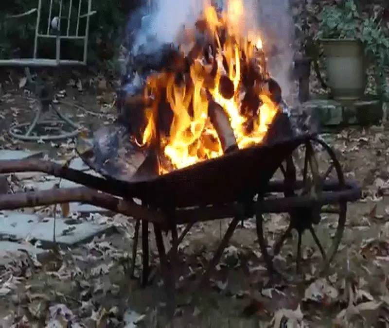 Wheelbarrow into a Fire Pit